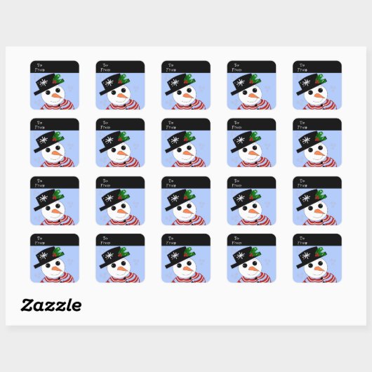 Festive Snowman Vierkante Sticker (Vel)