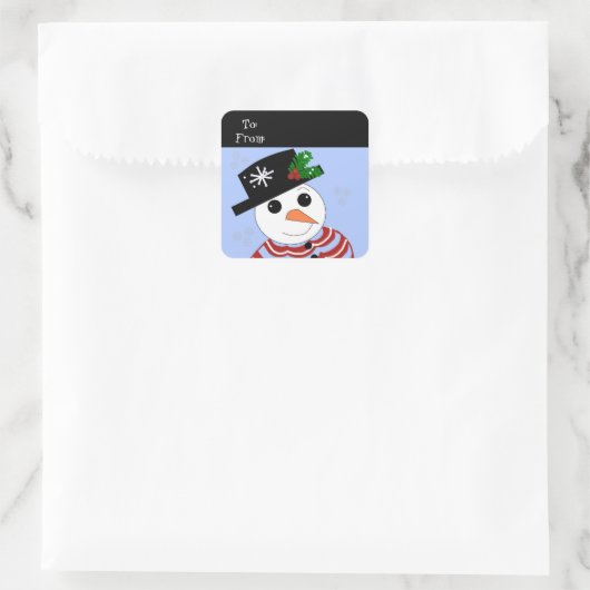 Festive Snowman Vierkante Sticker (Tas)