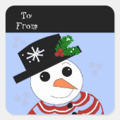 Festive Snowman Vierkante Sticker (Voorkant)
