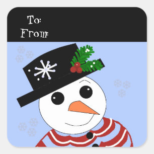 Festive Snowman Vierkante Sticker