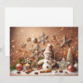 Festive Snowman with Glittery Christmas Stars Kaart (Voorkant / Achterkant)