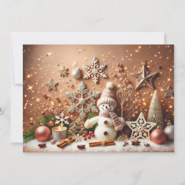 Festive Snowman with Glittery Christmas Stars Kaart
