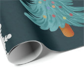 Festive Snowmen Christmas Trees Holiday Gift Cadeaupapier (Rol Hoek)