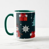 Festive Snowmen Christmas Trees Holiday Gift Mok (Links)