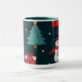 Festive Snowmen Christmas Trees Holiday Gift Mok (Midden)