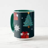 Festive Snowmen Christmas Trees Holiday Gift Mok (Voorkant links)