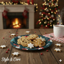 Festive Snowmen Christmas Trees Holiday Gift Round