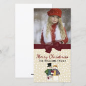 Festive Snowmen Photo Wenskaart Feestdagenkaart (Voorkant / Achterkant)