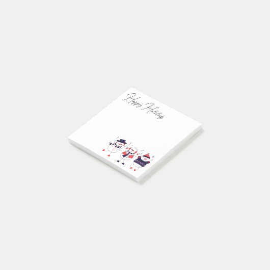 Festive Snowmen Post-it® Notes (Schuin)