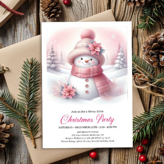 Festive Snowy Forest Kids Digital Download Xmas Kaart