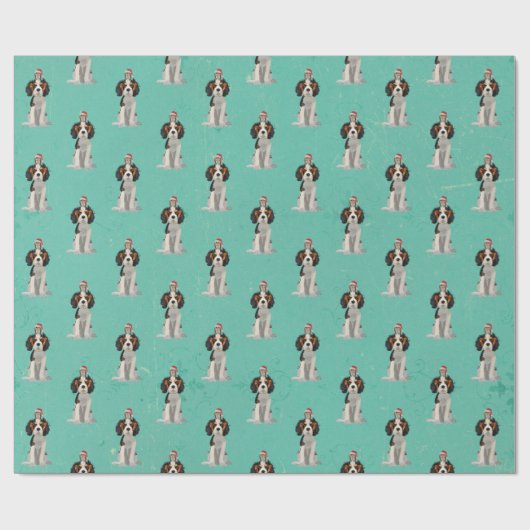 FESTIVE SPANIEL- EN OWL-opvulpapier Cadeaupapier (Vlak)