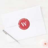 Festive Sparking Florals | Vakantiemonogram Ronde Sticker (Envelop)