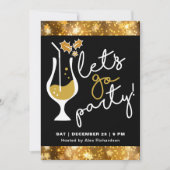 Festive Sparking Gold Fireworks-kerstfeest Kaart (Voorkant)