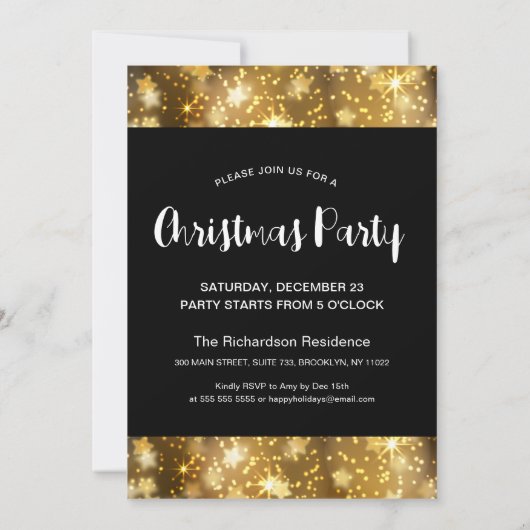 Festive Sparking Gold Fireworks-kerstfeest Kaart (Achterkant)