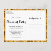 Festive Sparking Gold Fireworks Uitnodiging Briefkaart (Achterkant)