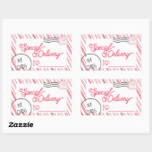 Festive Special Delivery kerstcadeau Rechthoekige Sticker (Vel)