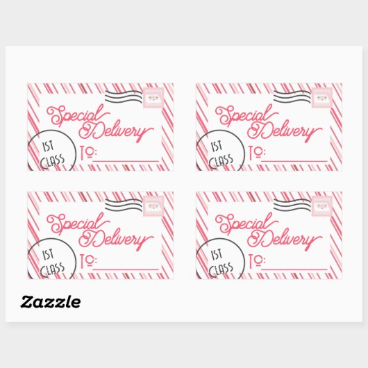 Festive Special Delivery kerstcadeau Rechthoekige Sticker (Vel)