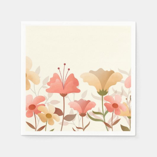 Festive Spring Flowers Paper Placemat Servet (Voorkant)