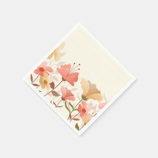 Festive Spring Flowers Paper Placemat Servet (Hoek)