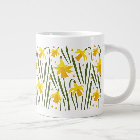 Festive Spring Yellow Daffodils Grote Koffiekop (Rechts)