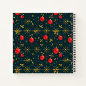 Festive Square Holiday Journal - Red Ornaments Notitieboek (Achterkant)