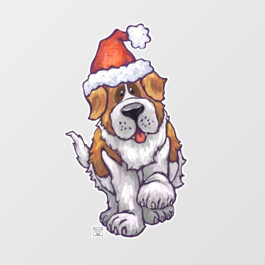 Festive St. Bernard Window Cling Raamsticker (Vel)