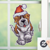 Festive St. Bernard Window Cling Raamsticker (Huis)
