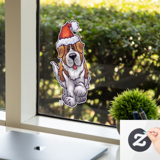 Festive St. Bernard Window Cling Raamsticker (Kantoor)