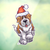 Festive St. Bernard Window Cling Raamsticker (Vel 3)
