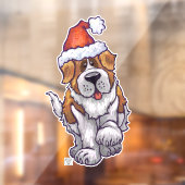 Festive St. Bernard Window Cling Raamsticker (Vel 2)