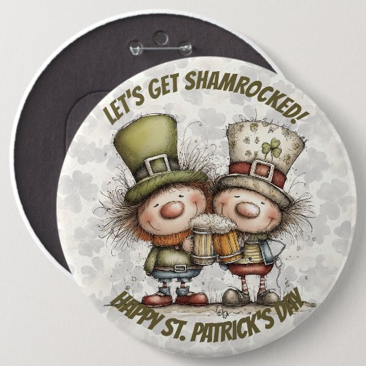 Festive St. Patrick’s Day Characters Ronde Button 6,0 Cm (Voorkant /achterkant)