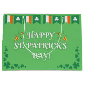 Festive St. Patrick's Day Green Groot Cadeauzakje (Voorkant)