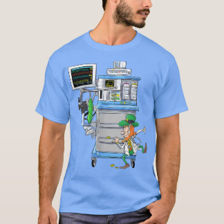Festive St Patricks Day Leprechaun Anesthesia Mach T-shirt
