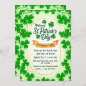 Festive St. Patrick's Day Party I Shamrock Border Kaart (Voorkant / Achterkant)