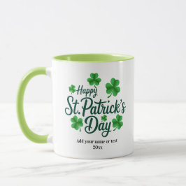 Festive St. Patrick's Day with Shamrock Border Mok