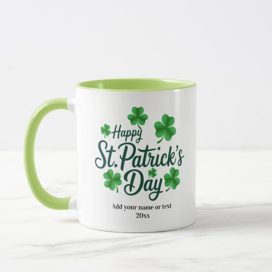 Festive St. Patrick's Day with Shamrock Border Mok (Links)