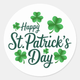 Festive St. Patrick's Day with Shamrock Border Ronde Sticker