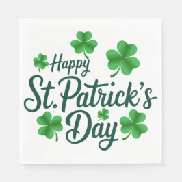 Festive St. Patrick's Day with Shamrock Border Servet