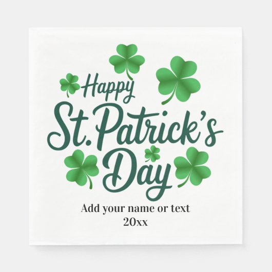 Festive St. Patrick's Day with Shamrock Border Servet (Voorkant)