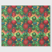 Festive Stained Glass Ornament Pattern Cadeaupapier (Vlak)