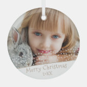 Festive Star Merry-kerstfamilie Keepomwille Foto Glas Ornament (Voorkant)