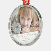 Festive Star Merry-kerstfamilie Keepomwille Foto Metalen Ornament (Links)