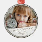 Festive Star Merry-kerstfamilie Keepomwille Foto Metalen Ornament (Voorkant)