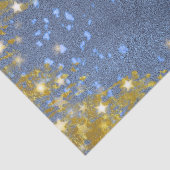 Festive Starry Blue en Gold Modern Glam Tissuepapier (Detail)