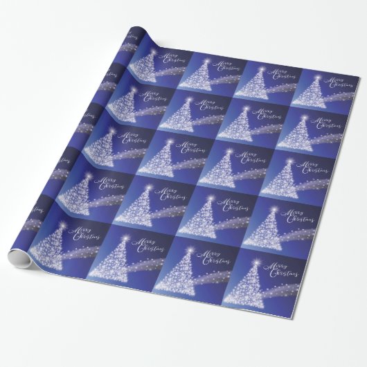Festive Starry Bright kerst Cadeaupapier (Uitgerold)