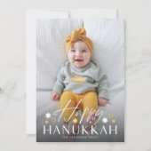 Festive Starry Happy Hanukkah Foto Feestdagenkaart (Voorkant)