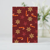 Festive Stars and Candy Canes Red Kaart (Staand voorkant)