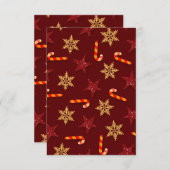 Festive Stars and Candy Canes Red Kaart (Voorkant / Achterkant)