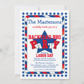 Festive Stars and Stripes Patriotic Labour Day BBQ Kaart (Voorkant)