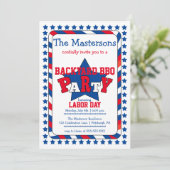 Festive Stars and Stripes Patriotic Labour Day BBQ Kaart (Staand voorkant)
